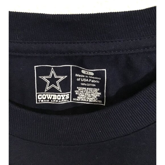 COWBOYS TEAM APPAREL MEN NAVY COTTON CREW NECK SHORT SLEEVE T-SHIRT SIZE X-LARGE - Picture 3 of 6